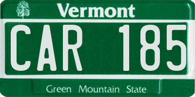 VT license plate CAR185