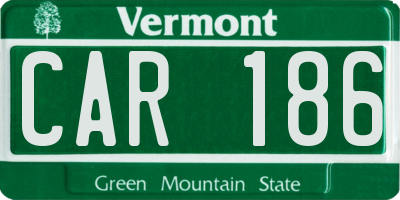VT license plate CAR186