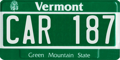 VT license plate CAR187