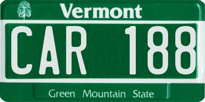 VT license plate CAR188