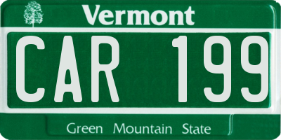 VT license plate CAR199
