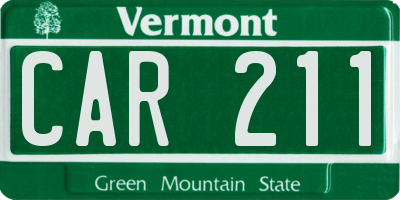 VT license plate CAR211