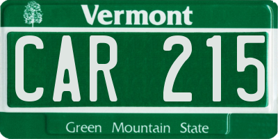 VT license plate CAR215