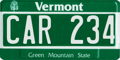 VT license plate CAR234