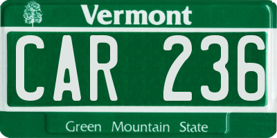 VT license plate CAR236
