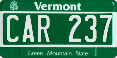 VT license plate CAR237