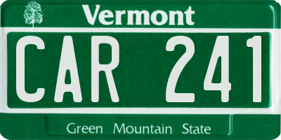 VT license plate CAR241