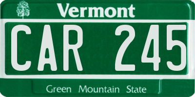 VT license plate CAR245