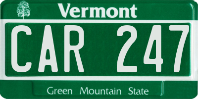VT license plate CAR247