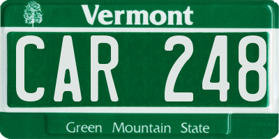 VT license plate CAR248
