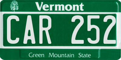 VT license plate CAR252