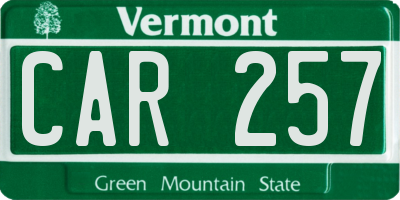 VT license plate CAR257