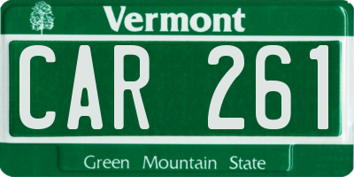 VT license plate CAR261