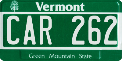 VT license plate CAR262