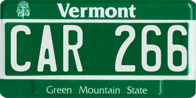 VT license plate CAR266