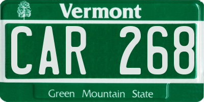 VT license plate CAR268