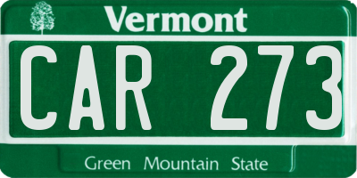 VT license plate CAR273