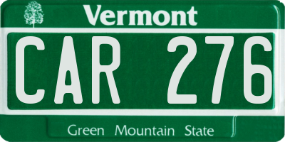 VT license plate CAR276