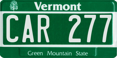 VT license plate CAR277