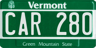 VT license plate CAR280