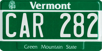 VT license plate CAR282