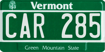 VT license plate CAR285