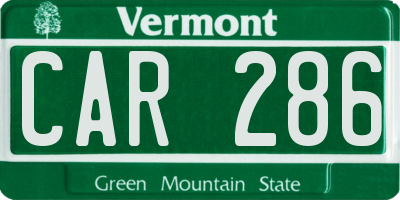 VT license plate CAR286