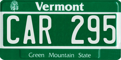 VT license plate CAR295
