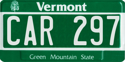 VT license plate CAR297