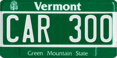 VT license plate CAR300
