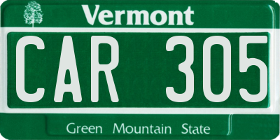 VT license plate CAR305
