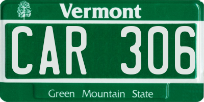 VT license plate CAR306
