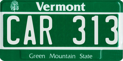 VT license plate CAR313