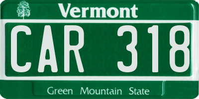 VT license plate CAR318