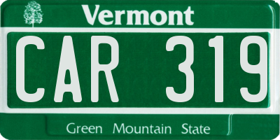 VT license plate CAR319