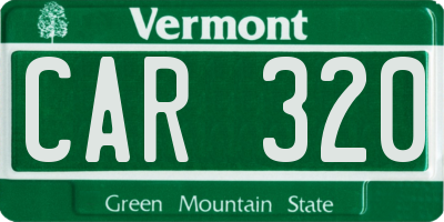 VT license plate CAR320