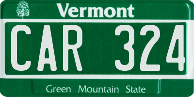 VT license plate CAR324