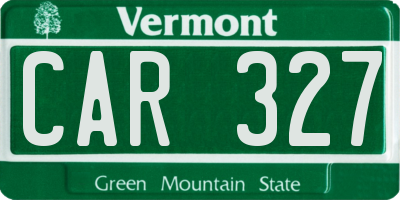 VT license plate CAR327