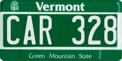 VT license plate CAR328