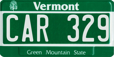 VT license plate CAR329