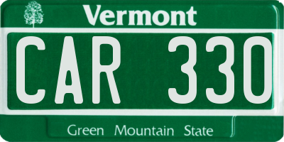 VT license plate CAR330