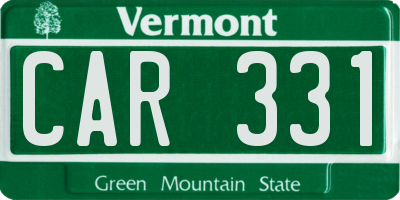 VT license plate CAR331