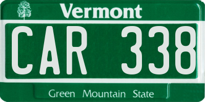 VT license plate CAR338