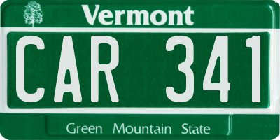VT license plate CAR341
