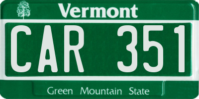 VT license plate CAR351