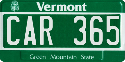VT license plate CAR365
