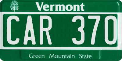 VT license plate CAR370
