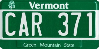 VT license plate CAR371