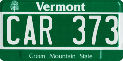 VT license plate CAR373