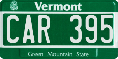 VT license plate CAR395